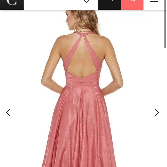 Coral Halter top prom dress - Picture 3 of 3